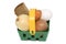 Green basket with food