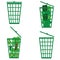 Green basket vector art illustration