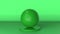 Green basketball ball on green background