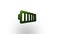 Green battery icon flipping, rotation. Elegant 3d realistic light render. Seamless loop animation video