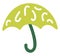 Green beach umbrella, icon