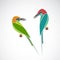 Green Bee eater and Blue throated Bee eater on white background. Birds. Animals. Easy editable layered vector illustration