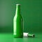 Green Beer Bottles Mockup with Copy Space, Abstract Generative AI Illustration