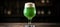 green beer in a glass with copy space, stPatrick s day celebration on blurred background