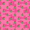 Green beetle on bright pink vector seamless pattern for print.