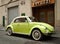 Green beetle Volkswagen car cabriolet