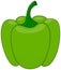 Green bell pepper clipart. Cartoon vector illustration