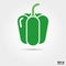 Green bell pepper vegetable vector icon