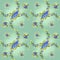 Green berry pattern, blueberry with leaves background