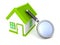 Green best choice house with magnify search glass