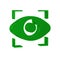 Green Big brother electronic eye icon isolated on transparent background. Global surveillance technology, computer