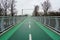 Green bike bridge trees