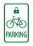 Green bike parking sign vector icon