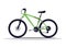 Green bike semi flat RGB color vector illustration