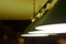 Green billiard lamp close up