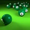 Green billiards balls number six