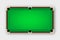 Green billiards table, top view. Snooker or pool sports equipment, recreation and hobby, competitive game. Vector
