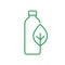 Green biodegradable bottle line icon. Bioplastic water bottle.