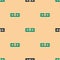 Green and black Acne icon isolated seamless pattern on beige background. Inflamed pimple on the skin. The sebum in the