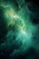 a green and black background with clouds and stars Ethereal Nebulous Cloud in Emerald Green with Expanding patterns