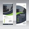 Green black curve astract triangle Business Roll Up Banner flat