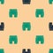 Green and black Cycling shorts icon isolated seamless pattern on beige background. Vector