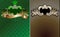 Green, Black And Gold Ornate Backgrounds.