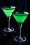 Green and Black Halloween Party Martinis