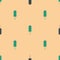 Green and black Menstruation and sanitary tampon icon isolated seamless pattern on beige background. Feminine hygiene