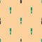 Green and black Rasp metal file icon isolated seamless pattern on beige background. Rasp for working with wood and metal