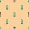 Green and black Remote control icon isolated seamless pattern on beige background. Vector Illustration