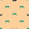 Green and black Resistor electricity icon isolated seamless pattern on beige background. Vector Illustration