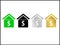 Green, black, silver and golden color Home or house buying or real estate investment flat vector icon for apps and websites