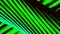 Green and black spinning 3D tube covered by twisting glowing lines, seamless loop. Motion. Diagonal colorful stripes