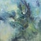 Green and blue abstract expressionist painting