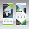 Green blue black triangle Business Roll Up Banner flat design te