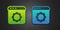 Green and blue Browser setting icon isolated on black background. Adjusting, service, maintenance, repair, fixing