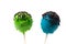 Green and blue cakepops