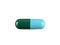 Green and blue capsule medical isolated  clipping path