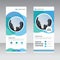 Green blue circle Business Roll Up Banner flat design template ,