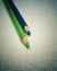 Green and blue crayons