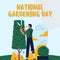 Green and Blue Creative Illustration National Gardening Day Celebration Instagram Post