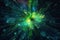 Green Blue Explosion Light Micro Details Galaxy Colored Deep Lea