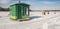 Green and Blue Ice Fishing Cabins in Ste-Rose Laval