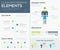 Green and blue infographic data visualization elements