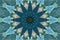 Green blue kaleidoscope pattern abstract background. Circle pattern. Abstract fractal kaleidoscope background. Abstract fractal pa