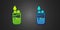 Green and blue Lighter icon isolated on black background. Vector
