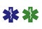 Green and blue medical symbol