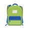 Green and Blue school Bag on white background