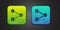 Green and blue Share icon isolated on black background. Share, sharing, communication pictogram, social media